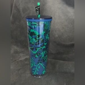 Starbucks Color Change Blue Floral Tumbler